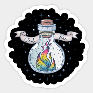 Pansexual Fire Occult Bottle LGBT Pan Pride Flag Sticker